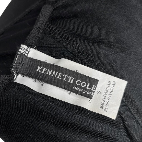 Kenneth Cole New York One Piece Swimsuit sz S * Black Cage Front Halter Peekaboo - Picture 7 of 8